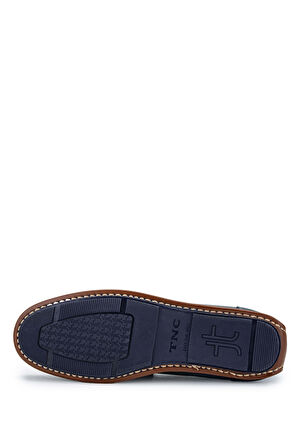 Tamer Tanca Erkek Hakiki Deri Lacivert Loafer Ayakkabı 537 3429 ERK AYK Y24 LACI FLTR