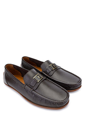 Tamer Tanca Erkek Hakiki Deri Kahverengi Loafer Ayakkabı 537 3429 ERK AYK Y24 KAHVE FLTR