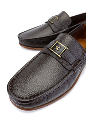 Tamer Tanca Erkek Hakiki Deri Kahverengi Loafer Ayakkabı 537 3429 ERK AYK Y24 KAHVE FLTR