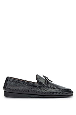 Tamer Tanca Erkek Hakiki Deri Siyah Loafer Ayakkabı 477 68607 ERK AYK Y24 SIYAH GYK