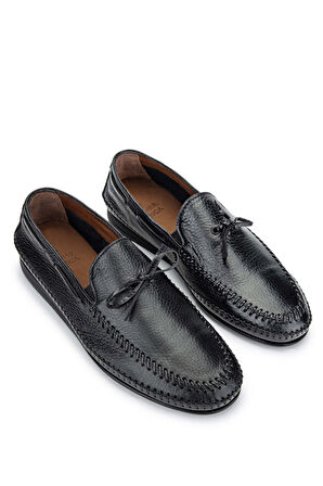 Tamer Tanca Erkek Hakiki Deri Siyah Loafer Ayakkabı 477 68607 ERK AYK Y24 SIYAH GYK