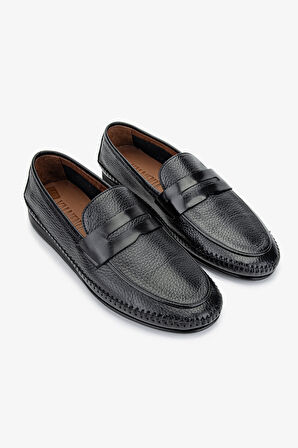 Valmenti Castor Erkek Siyah gyk Hakiki Deri Loafer Ayakkabı 477 68611 ERK AYK Y24