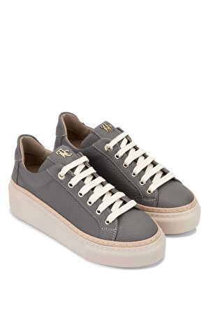 Tamer Tanca Kadın Hakiki Deri Koyu Gri Sneakers & Spor Ayakkabı 937 5022-09 BN AYK Y23 K.GRI FLTR