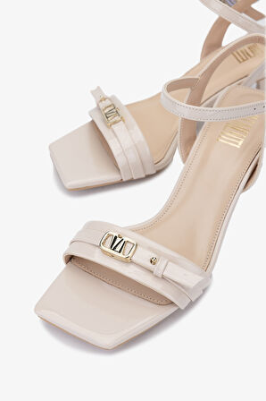 Valmenti OroKadın Bej Rgn Hakiki Deri Topuklu Sandalet 654 213 BN SNDLT Y24