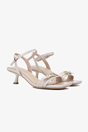 Valmenti OroKadın Bej Rgn Hakiki Deri Topuklu Sandalet 654 213 BN SNDLT Y24