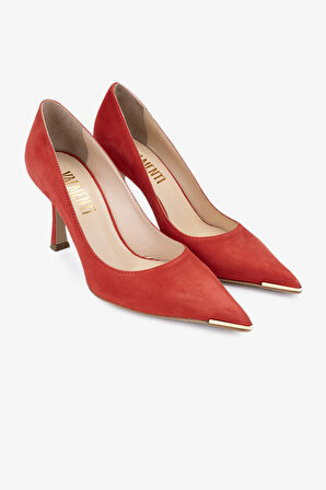 Valmenti Kastin Kadın Kırmızı Süet Hakiki Deri Topuklu Ayakkabı 613 27695 BN AYK Y24
