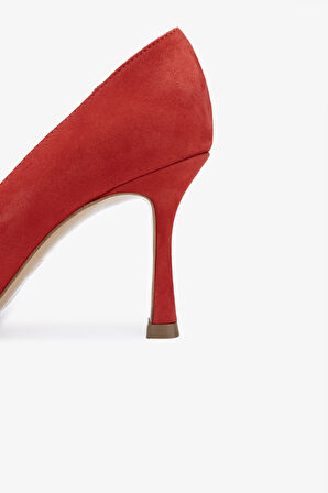 Valmenti Kastin Kadın Kırmızı Süet Hakiki Deri Topuklu Ayakkabı 613 27695 BN AYK Y24