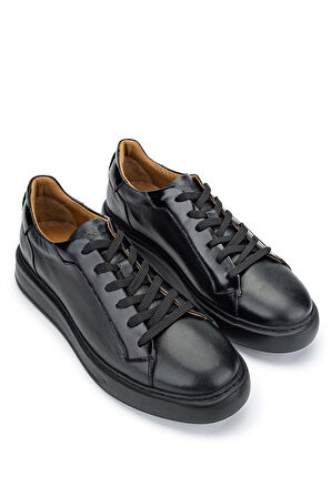 Tamer Tanca Erkek Hakiki Deri Siyah Casual Ayakkabı 233 3148 ERK AYK Y24 SYH/SYH ACMA