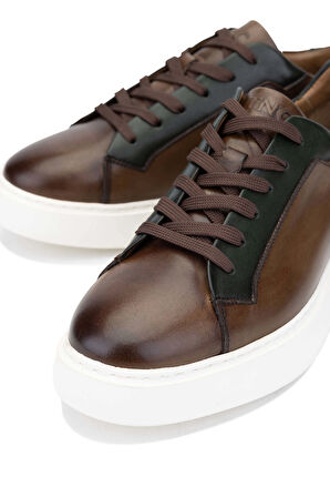 Tamer Tanca Erkek Hakiki Deri Ceviz/Yeşil Casual Ayakkabı 233 3148 ERK AYK Y24 CEVIZ/YESIL