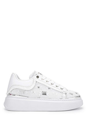 Tamer Tanca Kadın Tekstil Beyaz/Lame Sneakers & Spor Ayakkabı 804 302 BN AYK Y24 BEYAZ/LAME