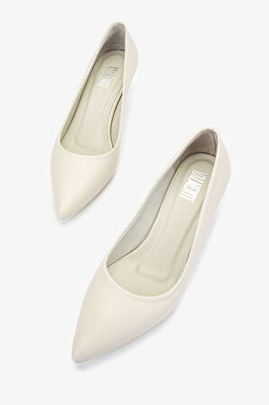 Valmenti Rinna Kadın Bej Hakiki Deri Topuklu Ayakkabı 312 9001 BN AYK Y24