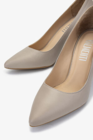 Valmenti Samanta Kadın Vizon Hakiki Deri Topuklu Ayakkabı 248 243 BN AYK Y24