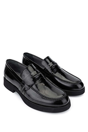 Tamer Tanca Erkek Hakiki Deri Siyah Açma Loafer Ayakkabı 987 122K ERK AYK Y24 SIYAH ACMA
