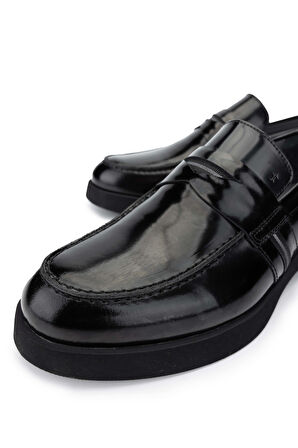 Tamer Tanca Erkek Hakiki Deri Siyah Açma Loafer Ayakkabı 987 122K ERK AYK Y24 SIYAH ACMA