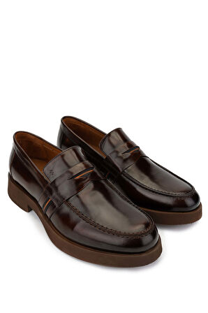Tamer Tanca Erkek Hakiki Deri Taba Loafer Ayakkabı 987 122K ERK AYK Y24 VISKI ACMA