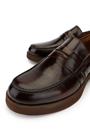 Tamer Tanca Erkek Hakiki Deri Taba Loafer Ayakkabı 987 122K ERK AYK Y24 VISKI ACMA