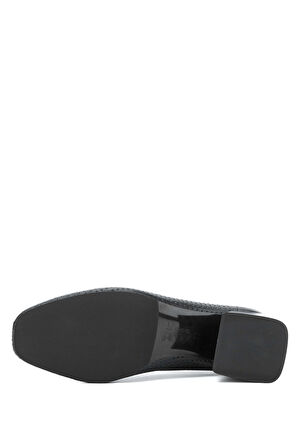 Tamer Tanca Kadın Hakiki Deri Siyah Deri Topuklu Ayakkabı 923 046 BN AYK Y24 SIYAH DR