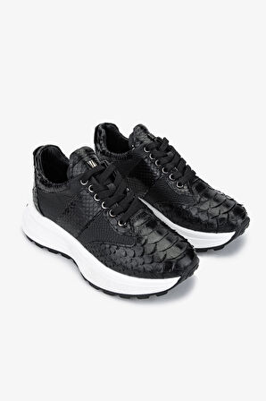 Valmenti Lyra Kadın Siyah Hakiki Deri Sneakers & Spor Ayakkabı 1011 6416 BN AYK Y24