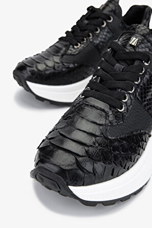 Valmenti Lyra Kadın Siyah Hakiki Deri Sneakers & Spor Ayakkabı 1011 6416 BN AYK Y24