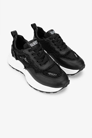 Valmenti Lovita Kadın Siyah Hakiki Deri Sneakers & Spor Ayakkabı 1011 6360 BN AYK Y24