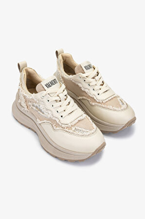 Valmenti Lovita Kadın Bej Hakiki Deri Sneakers & Spor Ayakkabı 1011 6360 BN AYK Y24