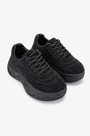 Valmenti Kadın Vegan Siyah Sneakers & Spor Ayakkabı 921 K25-0017 BN AYK Y24 SIYAH