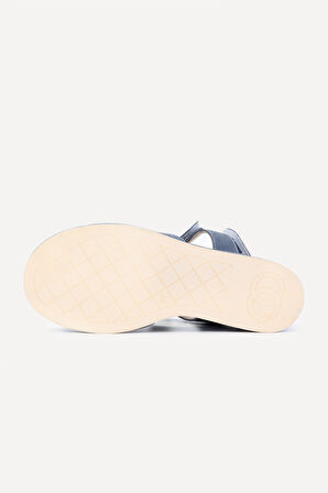 Valmenti Ecax Kadın Kot Mavi Hakiki Deri Topuklu Sandalet 1028 A18-5 BN SNDLT Y24