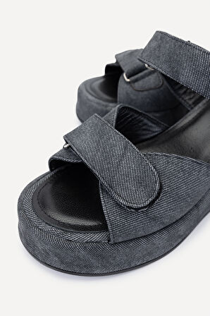 Valmenti Ecax Kadın Siyah Hakiki Deri Topuklu Sandalet 1028 A18-5 BN SNDLT Y24