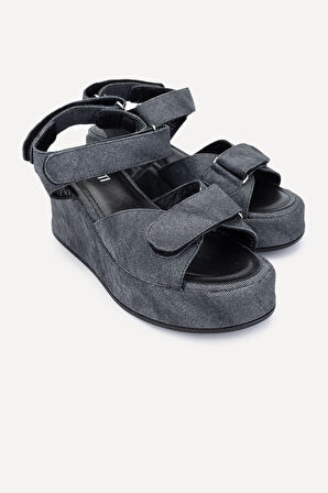 Valmenti Ecax Kadın Siyah Hakiki Deri Topuklu Sandalet 1028 A18-5 BN SNDLT Y24