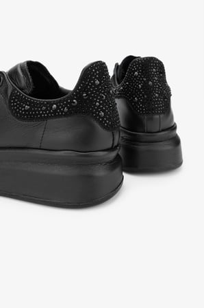 Valmenti Eric Kadın Siyah Hakiki Deri Sneakers & Spor Ayakkabı 1028 165-S3 BN AYK Y24