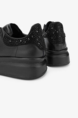 Valmenti Eric Kadın Siyah Hakiki Deri Sneakers & Spor Ayakkabı 1028 165-S3 BN AYK Y24