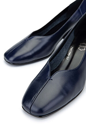 Tamer Tanca Kadın Hakiki Deri Lacivert Topuklu Ayakkabı 33 2441289-1 BN AYK Y23 LACI DR