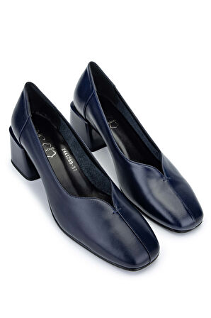 Tamer Tanca Kadın Hakiki Deri Lacivert Topuklu Ayakkabı 33 2441289-1 BN AYK Y23 LACI DR