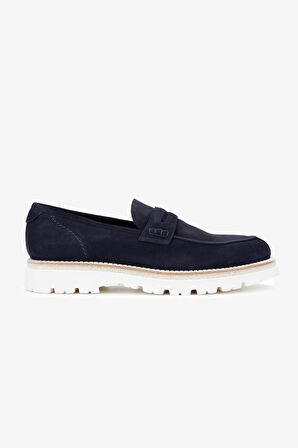 Franceschetti Erkek Hakiki Deri Mavi Loafer Ayakkabı 981 0128035 ERK AYK Y24 BLU