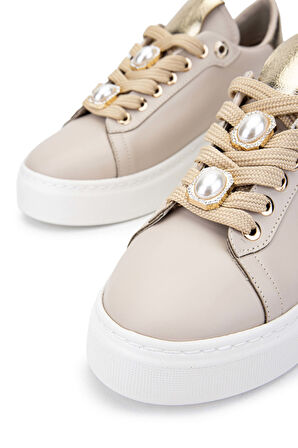 Tamer Tanca Kadın Vegan Bej Sneakers & Spor Ayakkabı 1009 1590 BN AYK Y24 BEJ