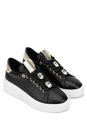 Tamer Tanca Kadın Vegan Siyah Sneakers & Spor Ayakkabı 1009 1590 BN AYK Y24 SIYAH