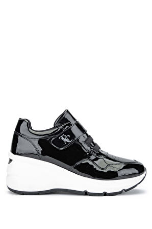 Tamer Tanca Kadın Hakiki Deri Siyah Rugan Sneakers & Spor Ayakkabı 936 62176 BN AYK Y24 SIYAH RGN
