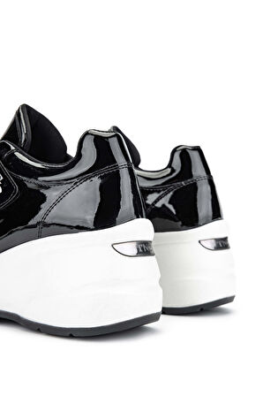 Tamer Tanca Kadın Hakiki Deri Siyah Rugan Sneakers & Spor Ayakkabı 936 62176 BN AYK Y24 SIYAH RGN