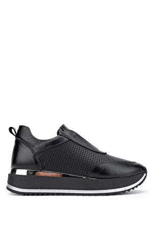 Tamer Tanca Kadın Hakiki Deri Siyah Deri Sneakers & Spor Ayakkabı 231 445Y BN AYK Y24 SIYAH DR