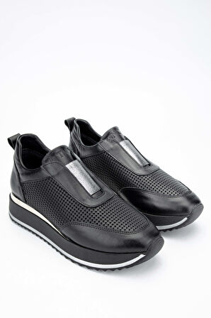 Tamer Tanca Kadın Hakiki Deri Siyah Deri Sneakers & Spor Ayakkabı 231 445Y BN AYK Y24 SIYAH DR