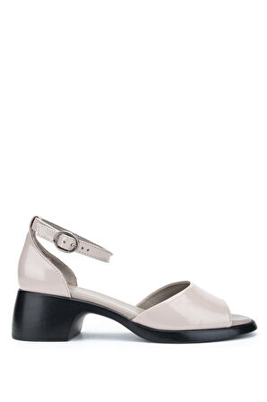 Tamer Tanca Kadın Hakiki Deri Vizon Rugan Topuklu Sandalet 775 4657 BN SNDLT Y24 VIZON KRSK RGN