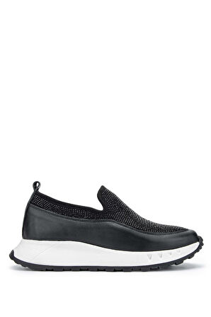 Tamer Tanca Kadın Hakiki Deri Siyah Sneakers & Spor Ayakkabı 775 Y-4064 BN AYK Y24 SIYAH