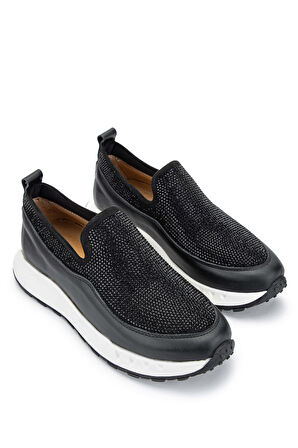 Tamer Tanca Kadın Hakiki Deri Siyah Sneakers & Spor Ayakkabı 775 Y-4064 BN AYK Y24 SIYAH