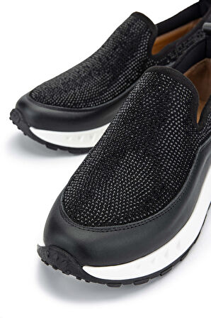 Tamer Tanca Kadın Hakiki Deri Siyah Sneakers & Spor Ayakkabı 775 Y-4064 BN AYK Y24 SIYAH