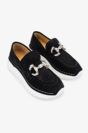 Valmenti Misty Kadın Siyah Süet Hakiki Deri Casual Ayakkabı 775 26519 BN AYK Y24