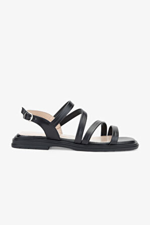 Valmenti Avıor Kadın Siyah Hakiki Deri Sandalet 775 2400 BN SNDLT Y24