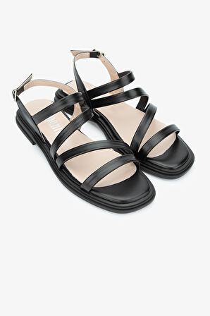 Valmenti Avıor Kadın Siyah Hakiki Deri Sandalet 775 2400 BN SNDLT Y24