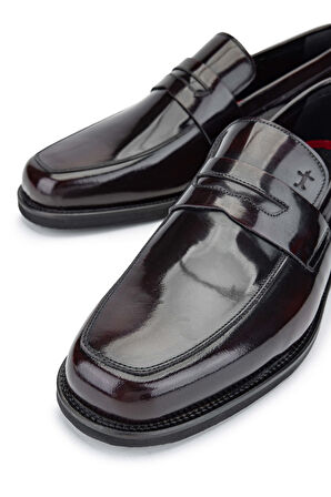 Tamer Tanca Erkek Hakiki Deri Bordo Loafer Ayakkabı 183 29901 ERK AYK Y24 BORDO ACMA