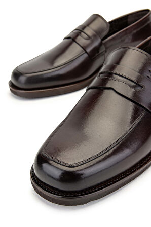 Tamer Tanca Erkek Hakiki Deri Kahverengi Loafer Ayakkabı 183 29901 ERK AYK Y24 KAHVE AKDR