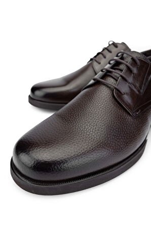 Tamer Tanca Erkek Hakiki Deri Kahverengi Klasik Ayakkabı 183 30102 ERK AYK Y24 KAHVE GYK/BFL